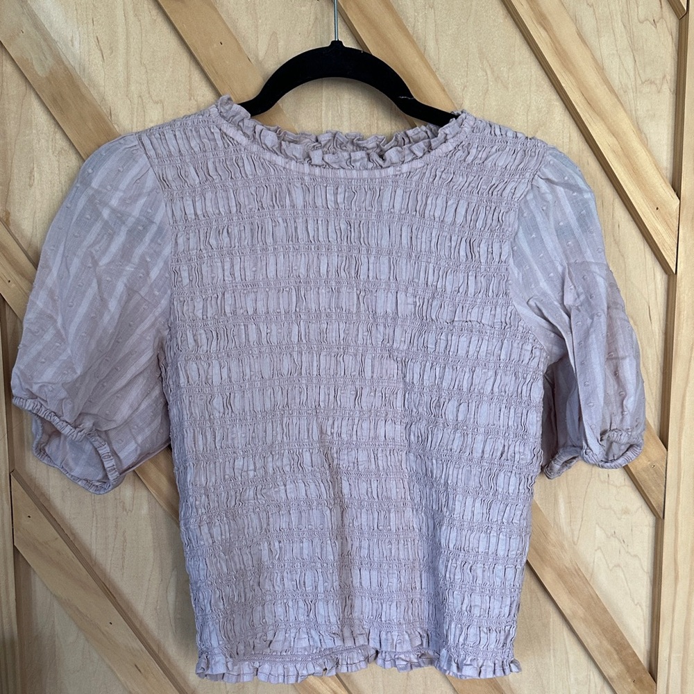 J. Crew Light Purple Smocked Blouse